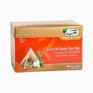 دمنوش مهرگیاه دمنوش مخلوط زیره و چای سبز (تناسب)